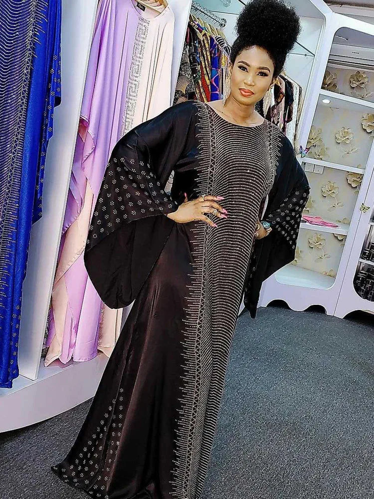 Vintage Kaftan Dubai Abaya Turkey Muslim Fashion Dress Islamic Clothing Flare Sleeve Maxi African Dresses For Women Vestidos