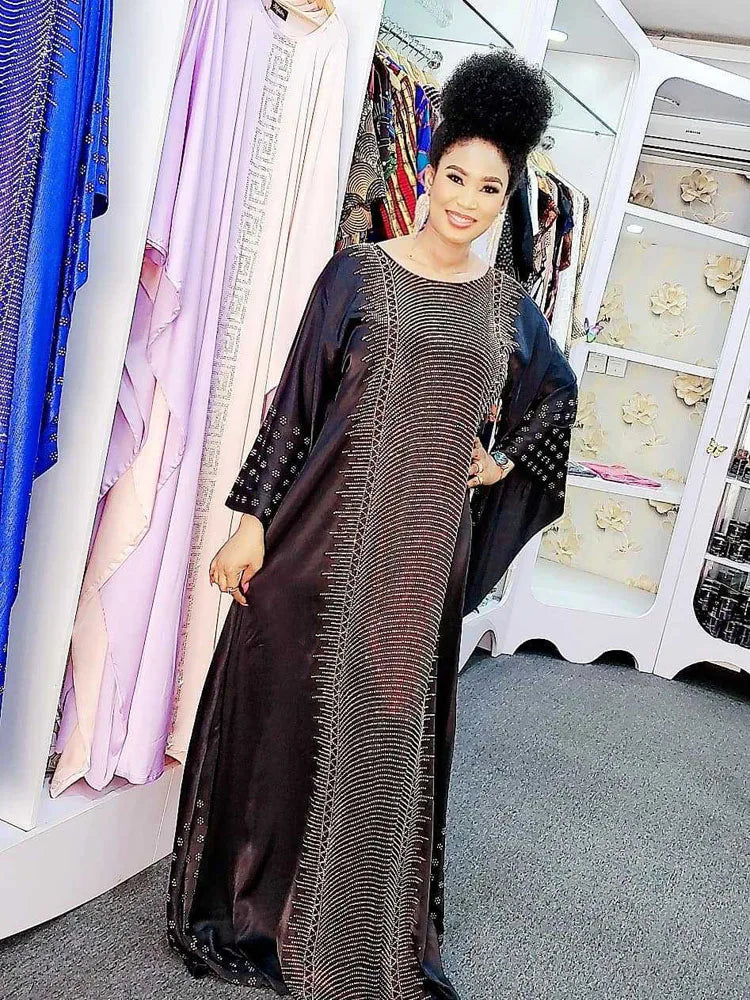 Vintage Kaftan Dubai Abaya Turkey Muslim Fashion Dress Islamic Clothing Flare Sleeve Maxi African Dresses For Women Vestidos