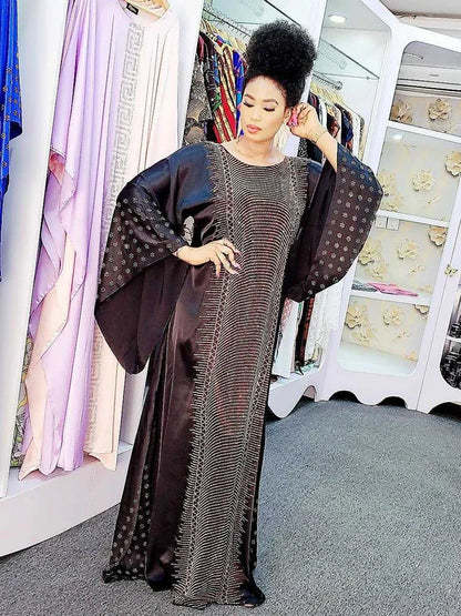 Vintage Kaftan Dubai Abaya Turkey Muslim Fashion Dress Islamic Clothing Flare Sleeve Maxi African Dresses For Women Vestidos