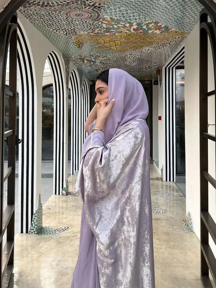 Eid Open Kimono Coat Dubai Luxury Batwing Abaya Modest Dresses 2024 for Women Islam Clothing Kebaya Robe Femme Musulmane