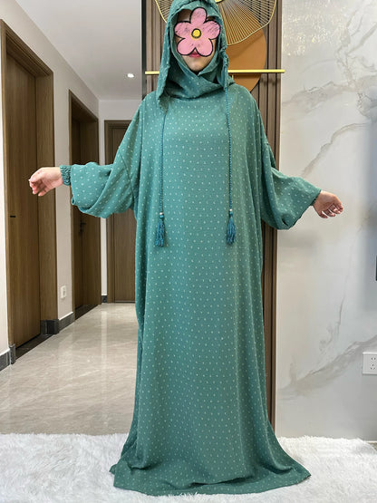 Stylish 2024 Ramadan Abaya with Two Hats | 100% Cotton Muslim Dress | Dubai & Turkey Inspired Kaftan  Product Descri