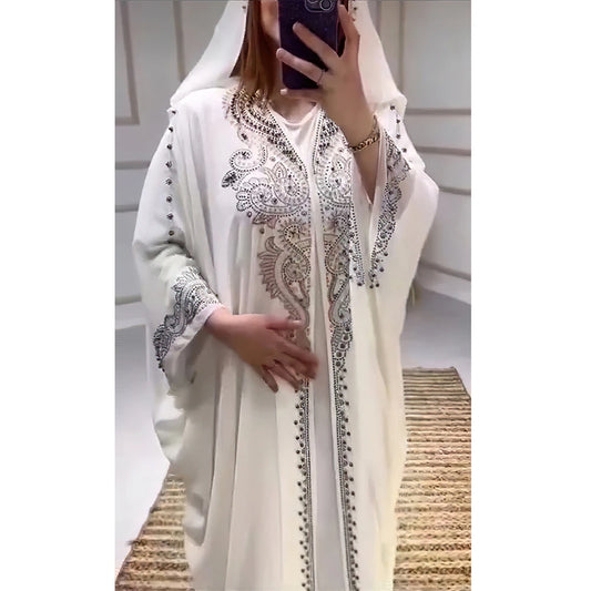 Stunning African Party Djellaba for Women | 2-Piece Chiffon Boubou Ankara Dashiki Set | Dubai Kaftan Abaya Robe