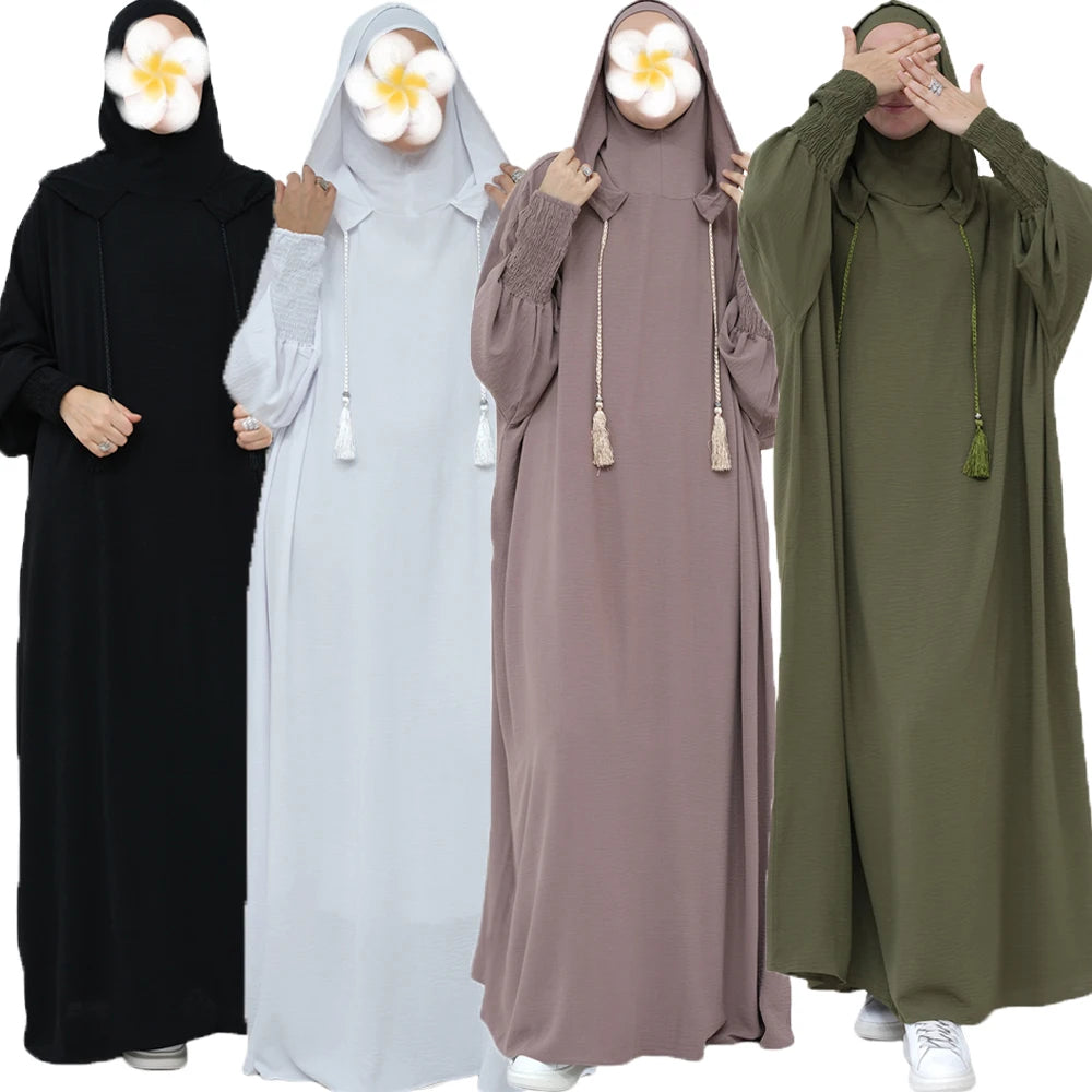 Muslim Abaya Long Khimar Women Eid Hooded Long Maxi Dress Turkey Kaftan Arab Robe Islamic Overhead Hijab Dubai Clothing Ramadan