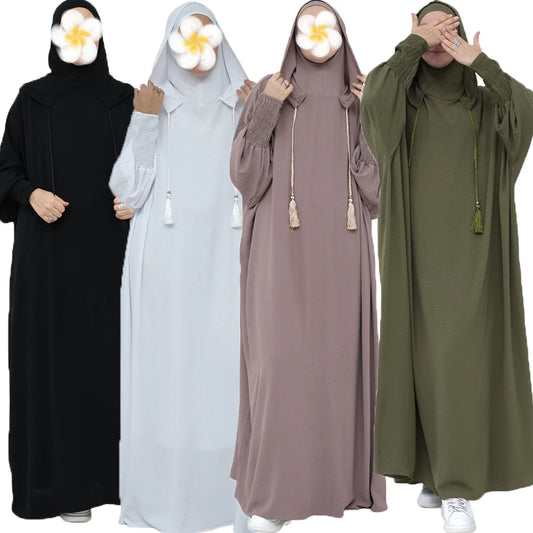 Muslim Abaya Long Khimar Women Eid Hooded Long Maxi Dress Turkey Kaftan Arab Robe Islamic Overhead Hijab Dubai Clothing Ramadan