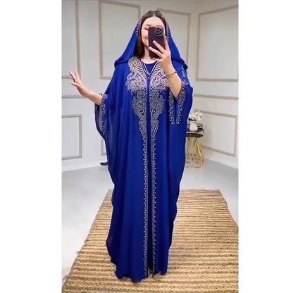 Stunning African Party Djellaba for Women | 2-Piece Chiffon Boubou Ankara Dashiki Set | Dubai Kaftan Abaya Robe