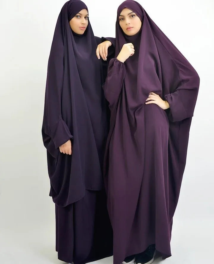 Eid Hooded Caftan One Piece Amira Khimar Women Overhead Hijab Prayer Garment Long Dress Turkey Burqa Robe