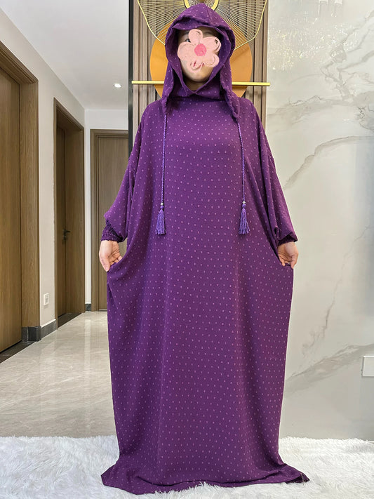 Stylish 2024 Ramadan Abaya with Two Hats | 100% Cotton Muslim Dress | Dubai & Turkey Inspired Kaftan  Product Descri