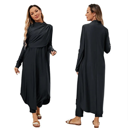 Quick-Dry 3PCS Burkini for Muslim Women | Modest Swimwear with Hijab and Long Sleeve Bathing Suit