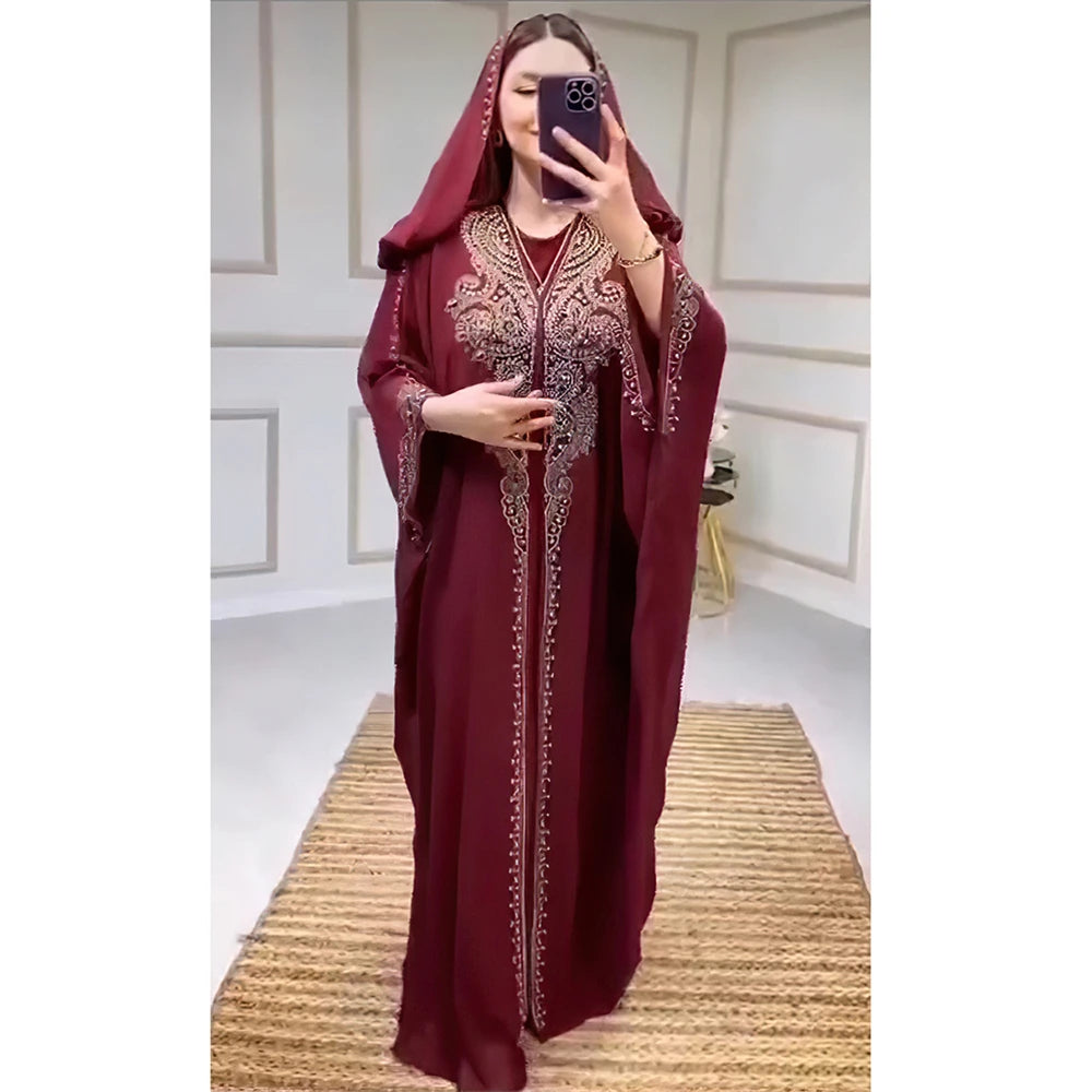 Stunning African Party Djellaba for Women | 2-Piece Chiffon Boubou Ankara Dashiki Set | Dubai Kaftan Abaya Robe